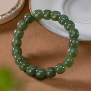 Buddha Stones Natural Cyan Jade Bead Luck Harmony Bracelet Bracelet BS 1