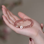 Buddha Stones Strawberry Quartz Peach Blossom Love Bracelet Bracelet BS 1