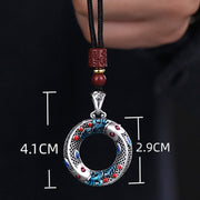 Buddha Stones Koi Fish Peace Buckle Copper Wealth Luck Necklace Pendant Necklaces & Pendants BS 6