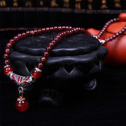 Buddha Stones Natural Garnet Red Agate Blessing Healing Bracelet Necklace Pendant Bracelet Necklaces & Pendants BS 4
