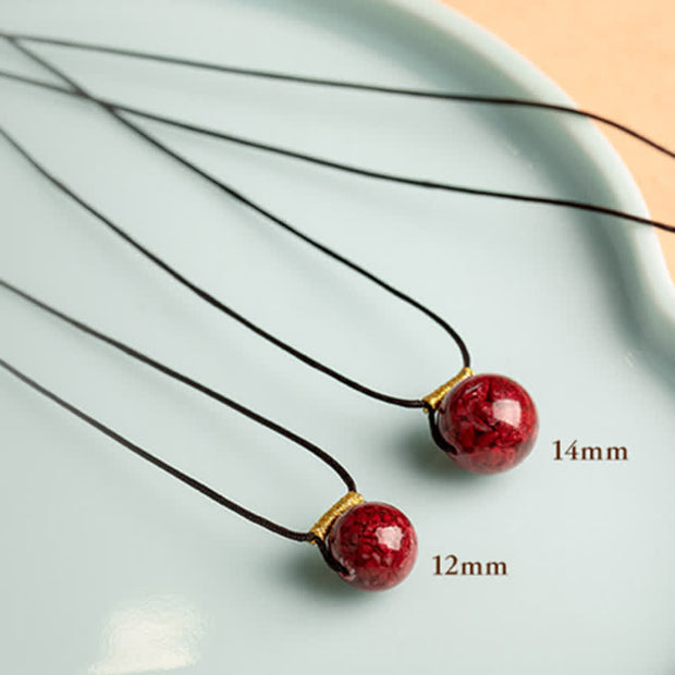 Buddha Stones Cinnabar Bead Calm Blessing Necklace Pendant Necklaces & Pendants BS 15