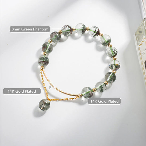 Buddha Stones Green Phantom Crystal Confidence Charm Bracelet