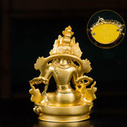 Buddha Stones Bodhisattva White Tara Hope Protection Gold Plated Statue Decoration Decorations BS 4