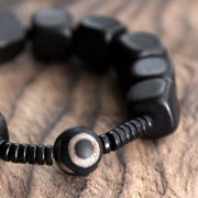 Buddha Stones Tibetan Ebony Wood Dzi Bead Strength Bracelet Bracelet BS 8