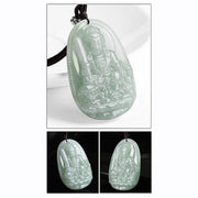 Buddha Stones Chinese Zodiac Natal Buddha Jade Wealth Prosperity Necklace Pendant Necklaces & Pendants BS 7