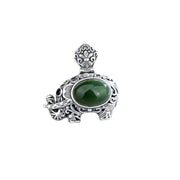 Buddha Stones 925 Sterling Silver Hetian Cyan Jade Elephant Success Necklace Pendant Necklaces & Pendants BS 5