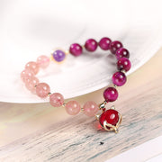 Buddha Stones Natural Strawberry Quartz Pixiu Love Bracelet Bracelet BS 3