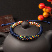 Buddha Stones Tibetan Handmade Colorful King Kong Knot Luck Braid String Bracelet Bracelet BS 7