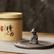 Buddha Stones Small Person Meditation Ceramic Spiritual Healing Incense Burner