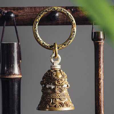 Buddha Stones Lion Sword Copper Bell Strength Key Chain Decoration Car Hanging Decoration