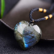 Buddha Stones Labradorite Love Heart Support Necklace Pendant Necklaces & Pendants BS 2
