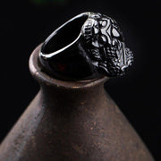 Buddha Stones FengShui PiXiu Black Obsidian Strength Ring Ring BS 5