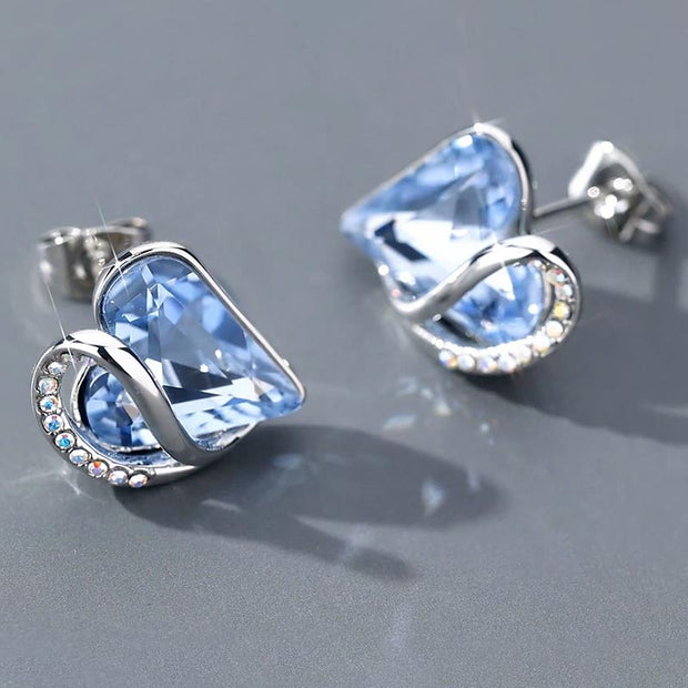 Natural Various Gemstone Birthstone Crystal Love Stud Earrings (Extra 40% Off | USE CODE: FS40) Earrings BS 9