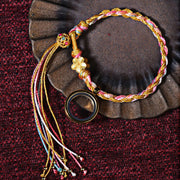Buddha Stones Tibetan Handmade Luck Colorful String Single Double Wrap Braided Bracelet Bracelet BS 6