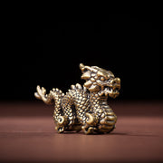 Buddha Stones Year Of The Dragon Small Auspicious Brass Dragon Luck Success Home Decoration Decorations BS 6