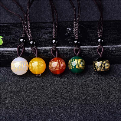 Buddha Stones Tibetan Buddhism Ancient Heart Sutra Necklace Necklace BS main