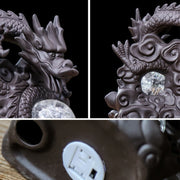 Buddha Stones LED Light Dragon Strength Ceramic Incense Burner Decoration