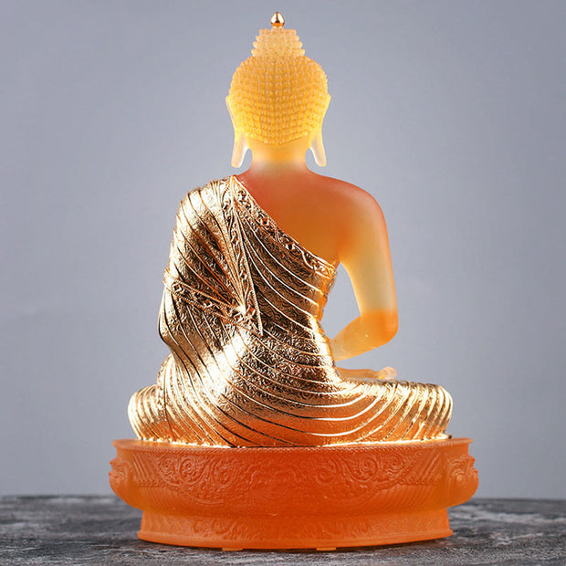 Buddha Stones Buddha Handmade Figurine Liuli Art Piece Serenity Statue Home Offering Decoration Decorations BS 3
