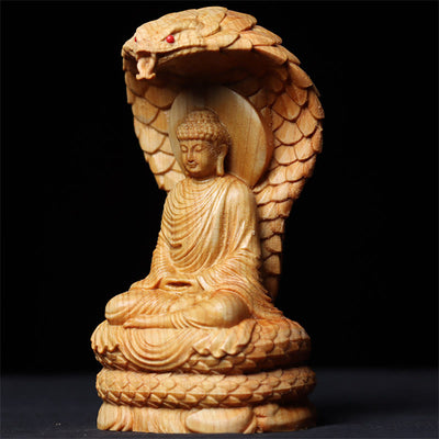 Buddha Stones Handmade Thuja Sutchuenensis Wood Tathagata Buddha Ward Off Evil Spirits Decoration