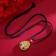 Buddha Stones Phoenix Fu Character Luck Protection Necklace Pendant