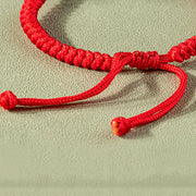 Buddha Stones Handmade Natural Jade PiXiu Protection King Kong Knot Braided String Bracelet Bracelet BS 6