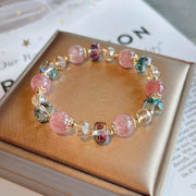 Buddha Stones Natural Strawberry Quartz Colorful Crystal Positive Bracelet Bracelet BS 6