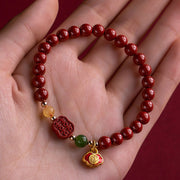 Buddha Stones Cinnabar Happiness Calm Bracelet Bracelet BS 3