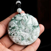 Buddha Stones Mountain Landscape Jade Abundance String Necklace Necklaces & Pendants BS 5