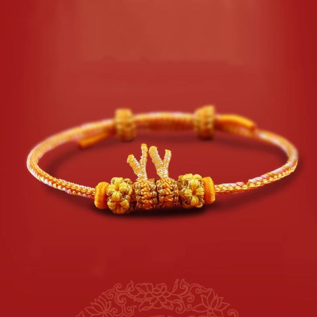 Buddha Stones Handmade Year of the Dragon Cute Chinese Zodiac Luck Braided Bracelet Bracelet BS 4