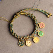 Buddha Stones Tibetan Five God Of Wealth Luck Handcrafted Braid String Bracelet Bracelet BS 1