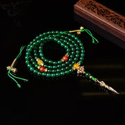 Buddha Stones 108 Beads Natural Green Agate Success Bracelet Mala Mala Bracelet BS 6
