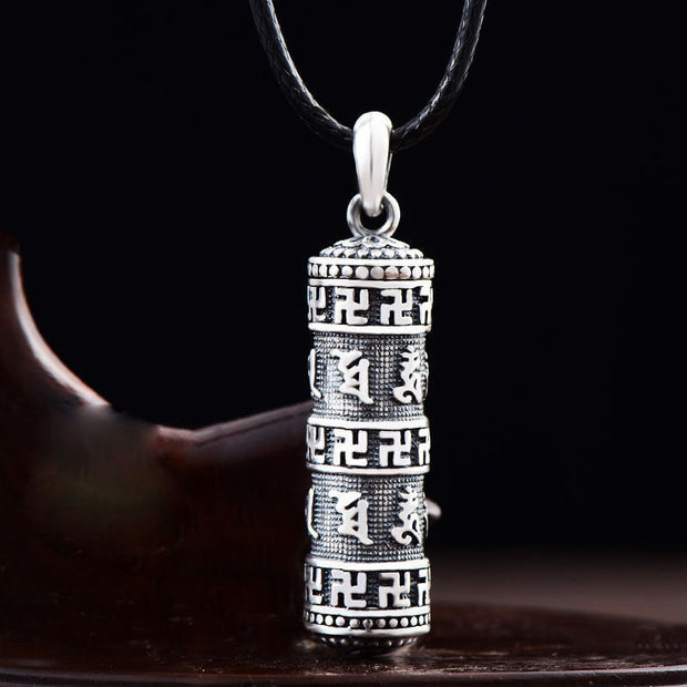 Buddha Stones Tibetan Om Mani Padme Hum Buddha Swastika Luck Necklace Pendant
