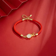 Buddha Stones Chalcedony Luck Koi Fish Wealth Bracelet Necklace Pendant