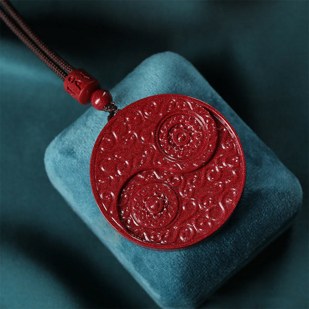 Buddha Stones Cinnabar Yin Yang Keep Away Evil Spirits Necklace Pendant Necklaces & Pendants BS 1