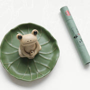 Handmade Ceramic Stick Frog Incense Burner Decoration Incense Burner BS Frog Incense Burner + Agarwood Incense