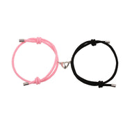 2Pcs Love Magnetic Couple String Strength Bracelet Bracelet BS Pink&Black
