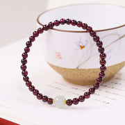 Buddha Stones Natural Garnet Jade Bead Purification Bracelet Bracelet BS 2