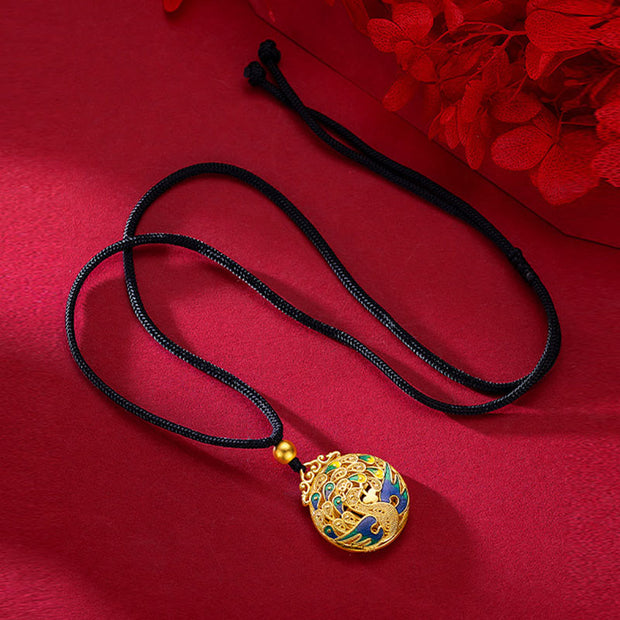 Buddha Stones Phoenix Fu Character Luck Protection Necklace Pendant Necklaces & Pendants BS 5