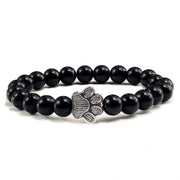 'Buddha Stones “Save A Dog” Stone Bracelet Bracelet Bracelet Bright Black Beads