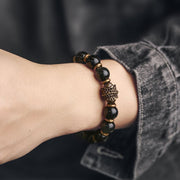 Buddha Stones Rainbow Obsidian Copper Love Healing Bracelet
