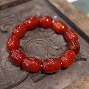 Buddha Stones Natural Agate Bead Success Bracelet Bracelet BS Red Agate