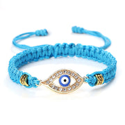Buddha Stones Evil Eye Keep Away Evil Spirits String Bracelet Bracelet BS Blue&Blue Evil Eye Gold Border