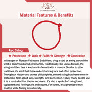 Buddha Stones Handmade Fu Character Charm Luck Happiness Bell Red Rope Bracelet Bracelet BS 13