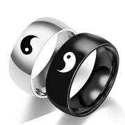 Yin Yang Balance Titanium Steel Couple Ring (Extra 40% Off | USE CODE: FS40) Rings BS 3