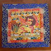 Buddha Stones Fengshui Kirin Prayer Altar Mat Healing Meditation Auspicious Symbol Mat Prayer Altar BS Yellow 54*50cm