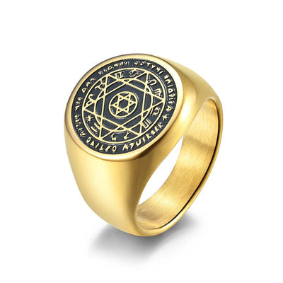 Buddha Stones 12 Constellations of the Zodiac Star of David Protection Ring Rings BS Gold US12