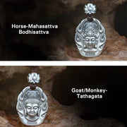 Buddha Stones Chinese Zodiac Natal Buddha Om Mani Padme Hum Lotus Compassion Necklace Pendant Necklaces & Pendants BS 22