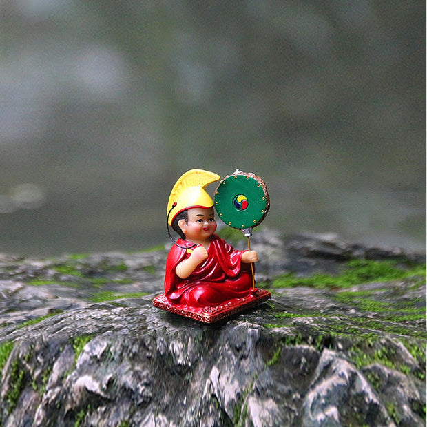 Buddha Stones Hand Painted Tibetan Lama Figures Carved Creative Home Office Car Decoration Ornament