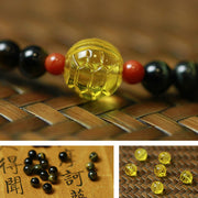 Buddha Stones 925 Sterling Silver Tibetan Tiger's Eye Amber Stone Protection Bracelet