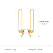 Buddha Stones Colorful Hummingbird Wealth Luck Earrings Earrings BS 10